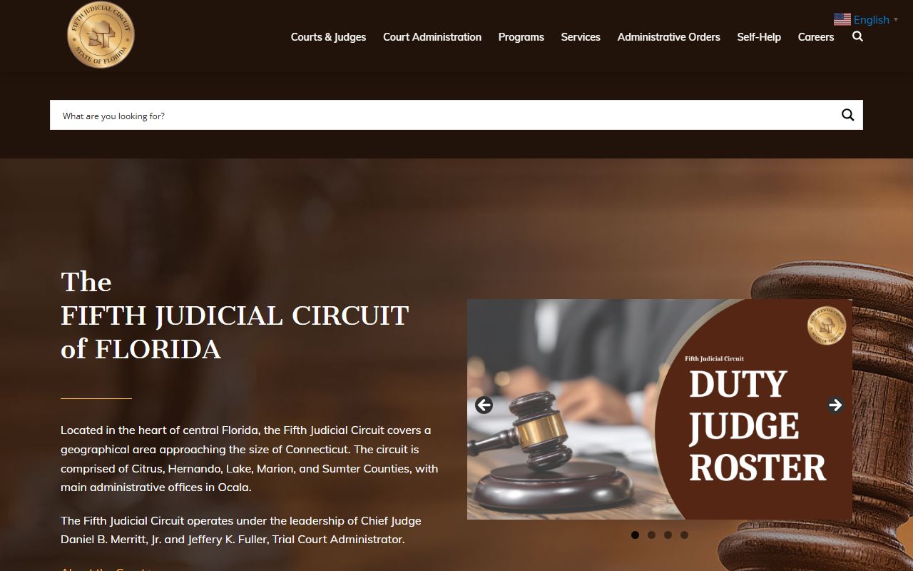 Lake County circuit court site, official Fifth Judicial Circuit home page