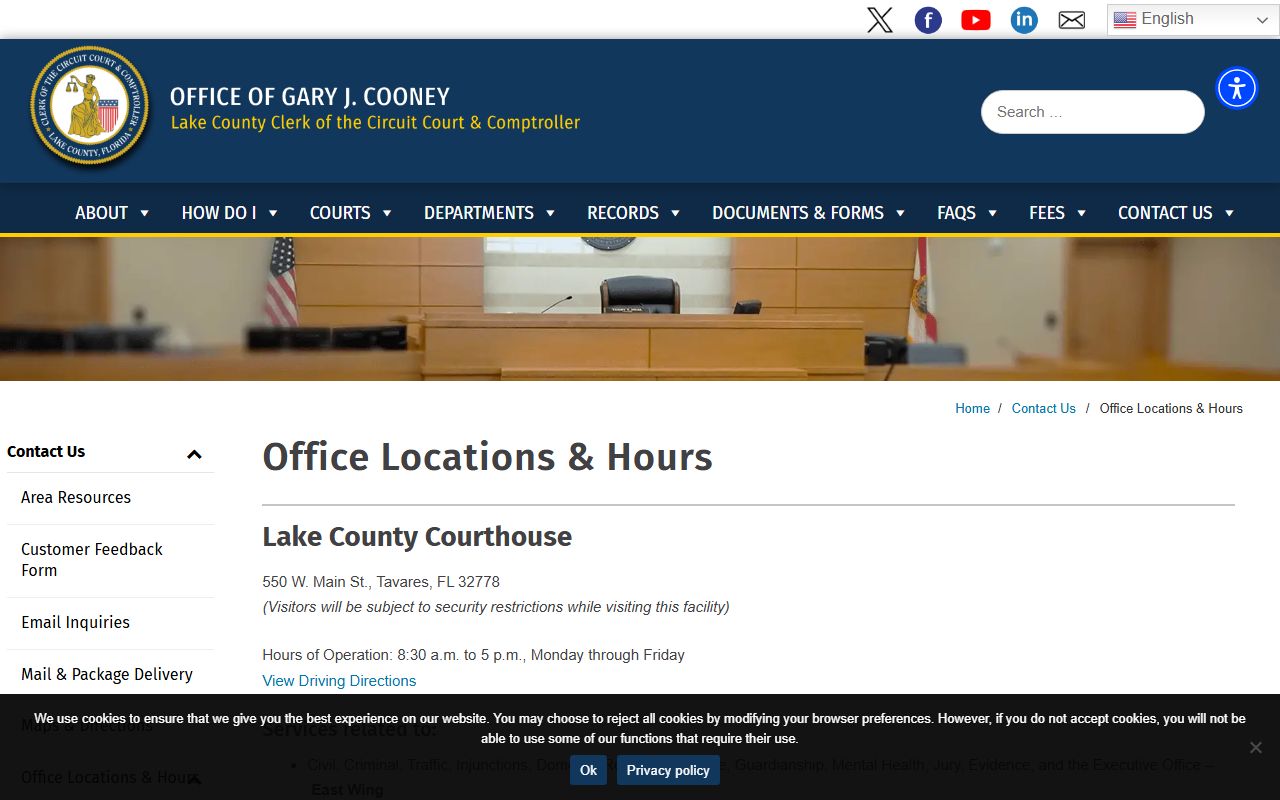 Lake County clerk of court office locations list